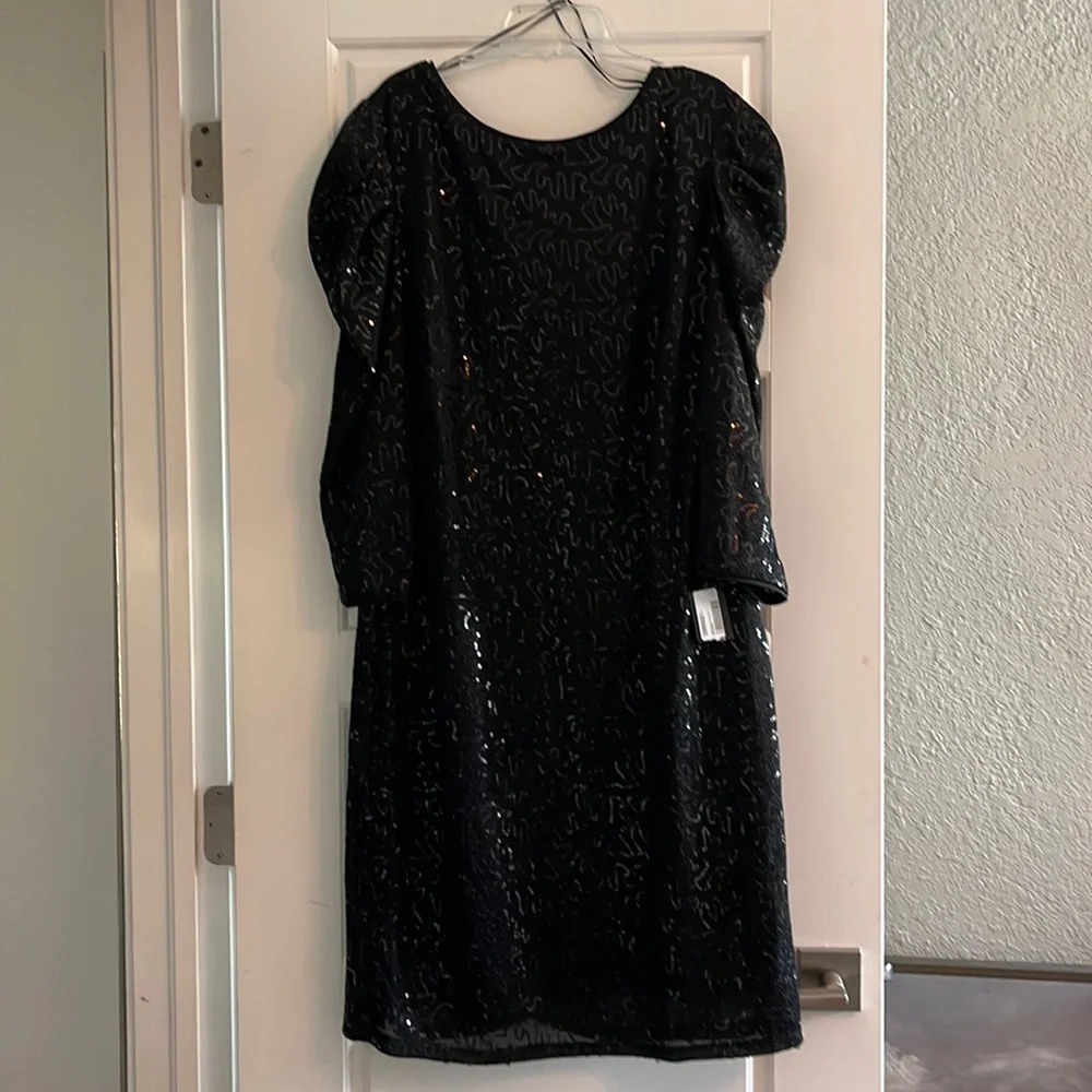 Black Shimmer SLNY Dress - Picture 1 of 4
